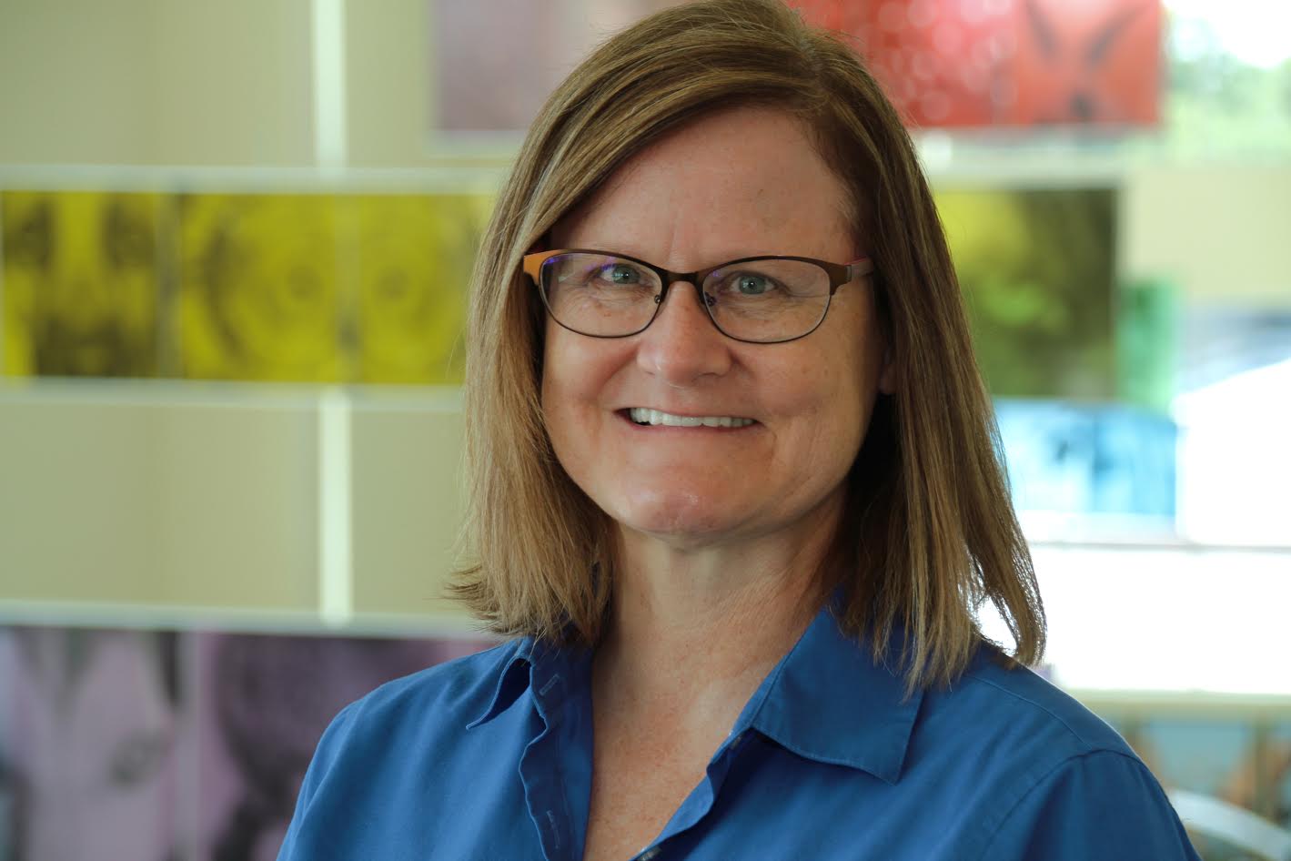 Bio photo of Dr. Julie Levy smiling in a blue shirt